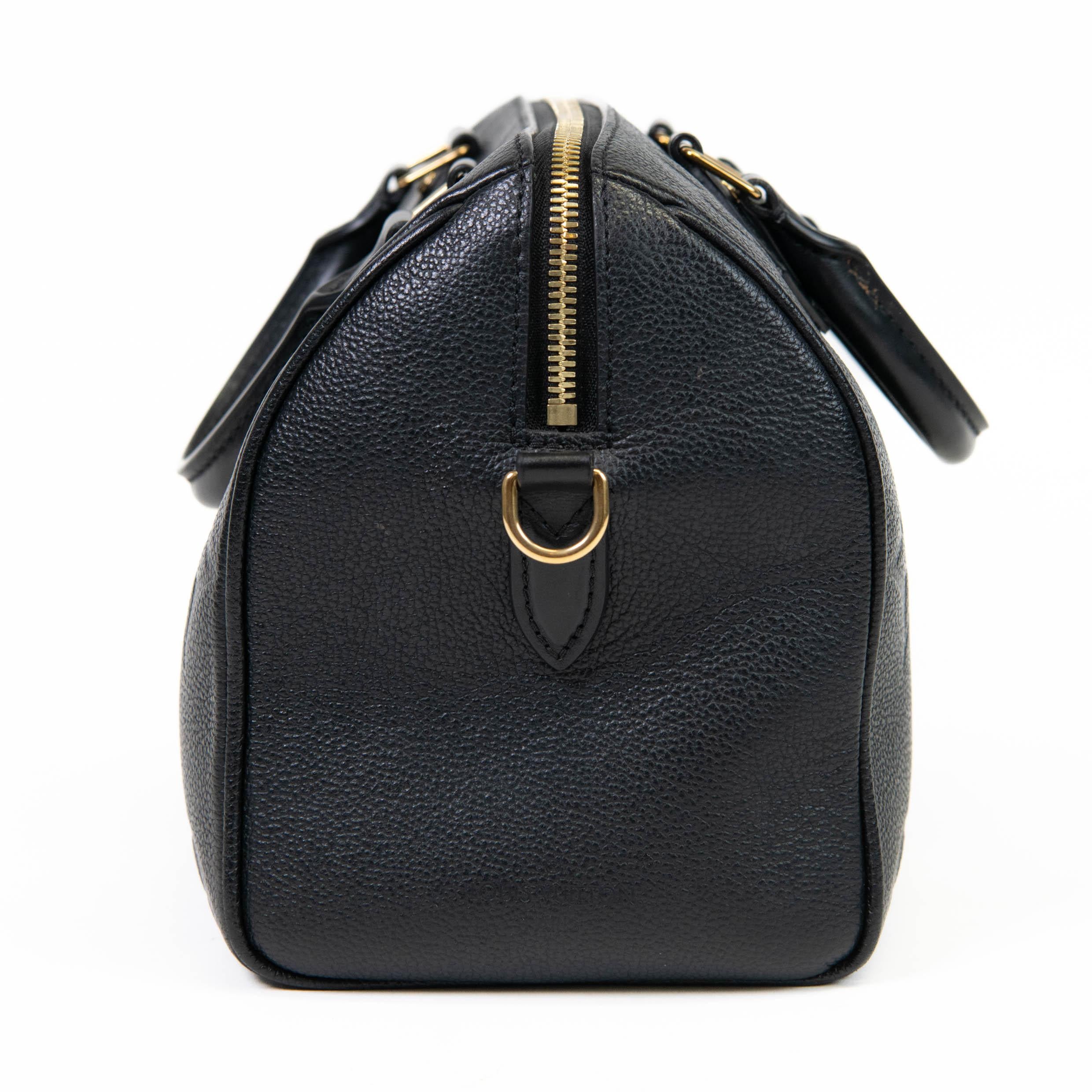 Louis Vuitton Black Empreinte Monogram Leather Giant Speedy Bandouliere 25 For Sale 1