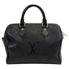 Louis Vuitton Black Empreinte Monogram Leather Giant Speedy Bandouliere 25