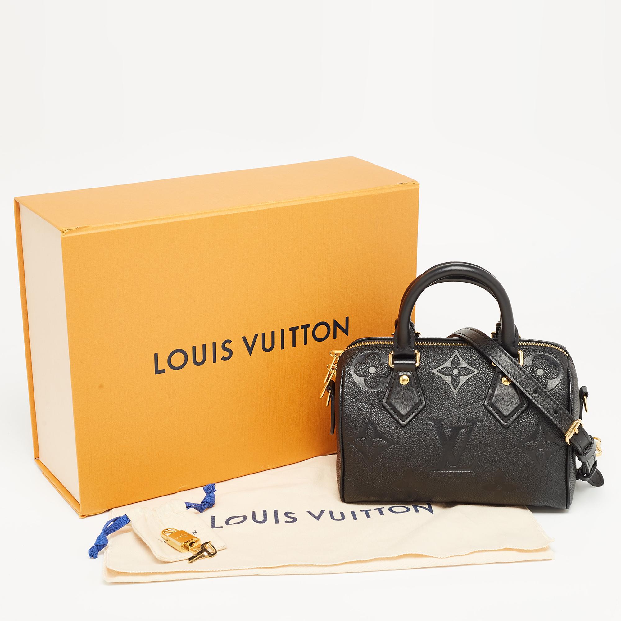 Louis Vuitton Black Empreinte Monogram Leather Speedy Bandouliere 20 Bag 8