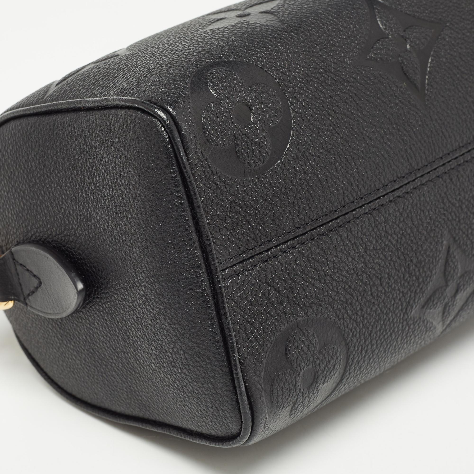 Women's Louis Vuitton Black Empreinte Monogram Leather Speedy Bandouliere 20 Bag