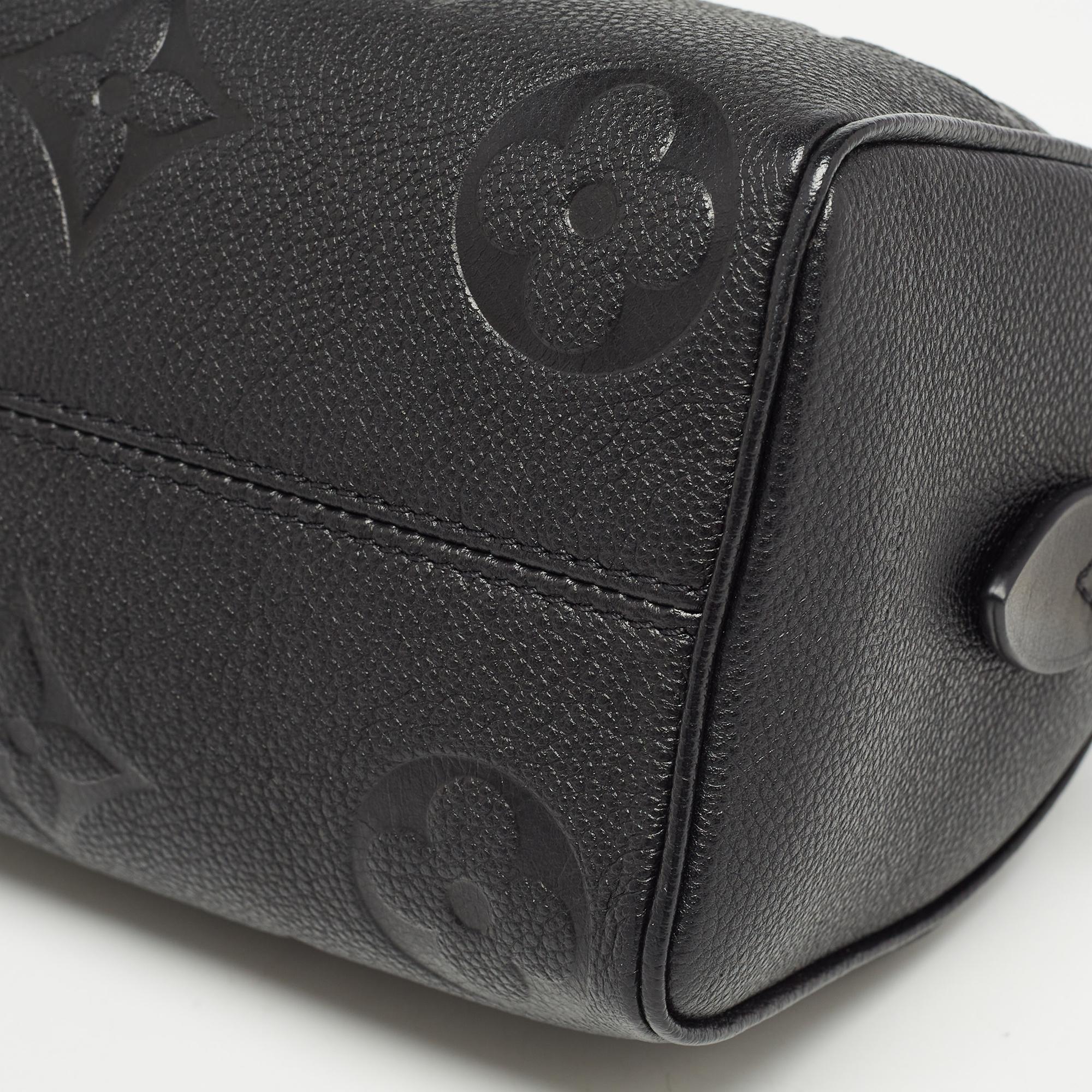 Louis Vuitton Black Empreinte Monogram Leather Speedy Bandouliere 20 Bag 1