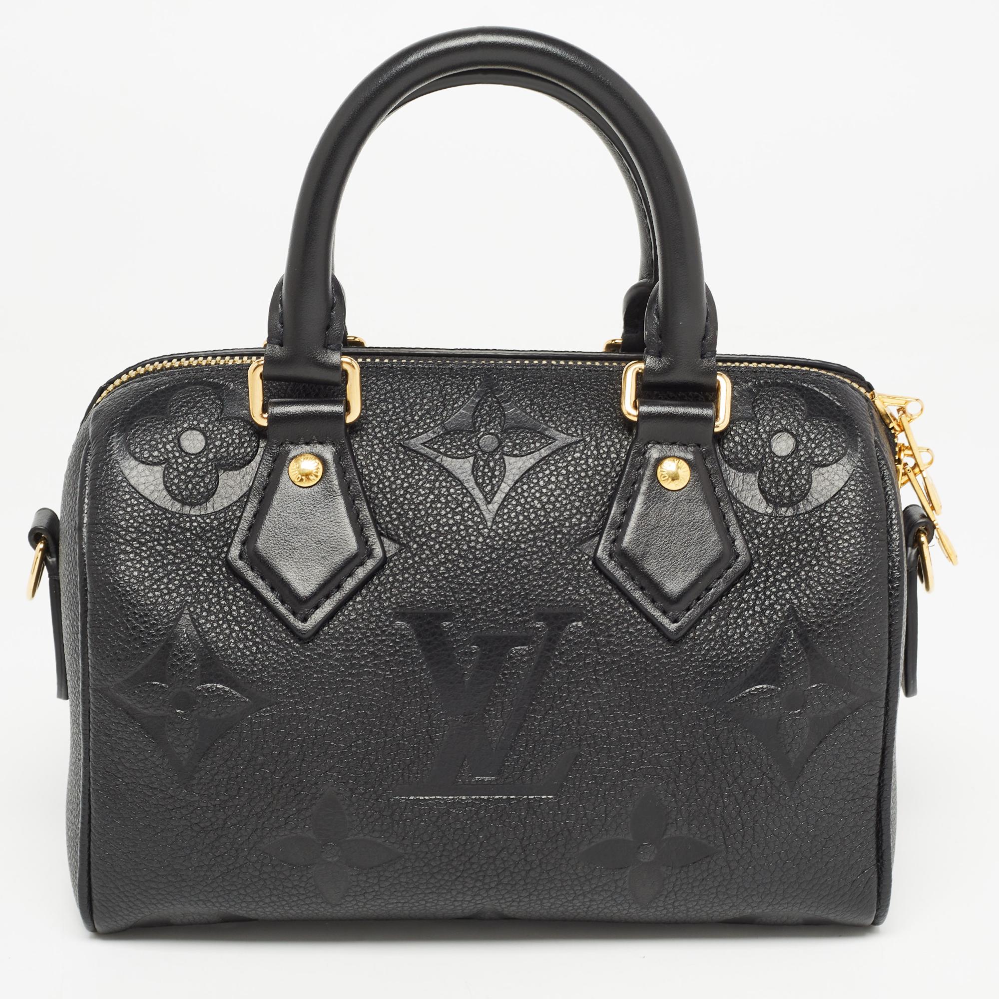 Louis Vuitton Black Empreinte Monogram Leather Speedy Bandouliere 20 Bag 3