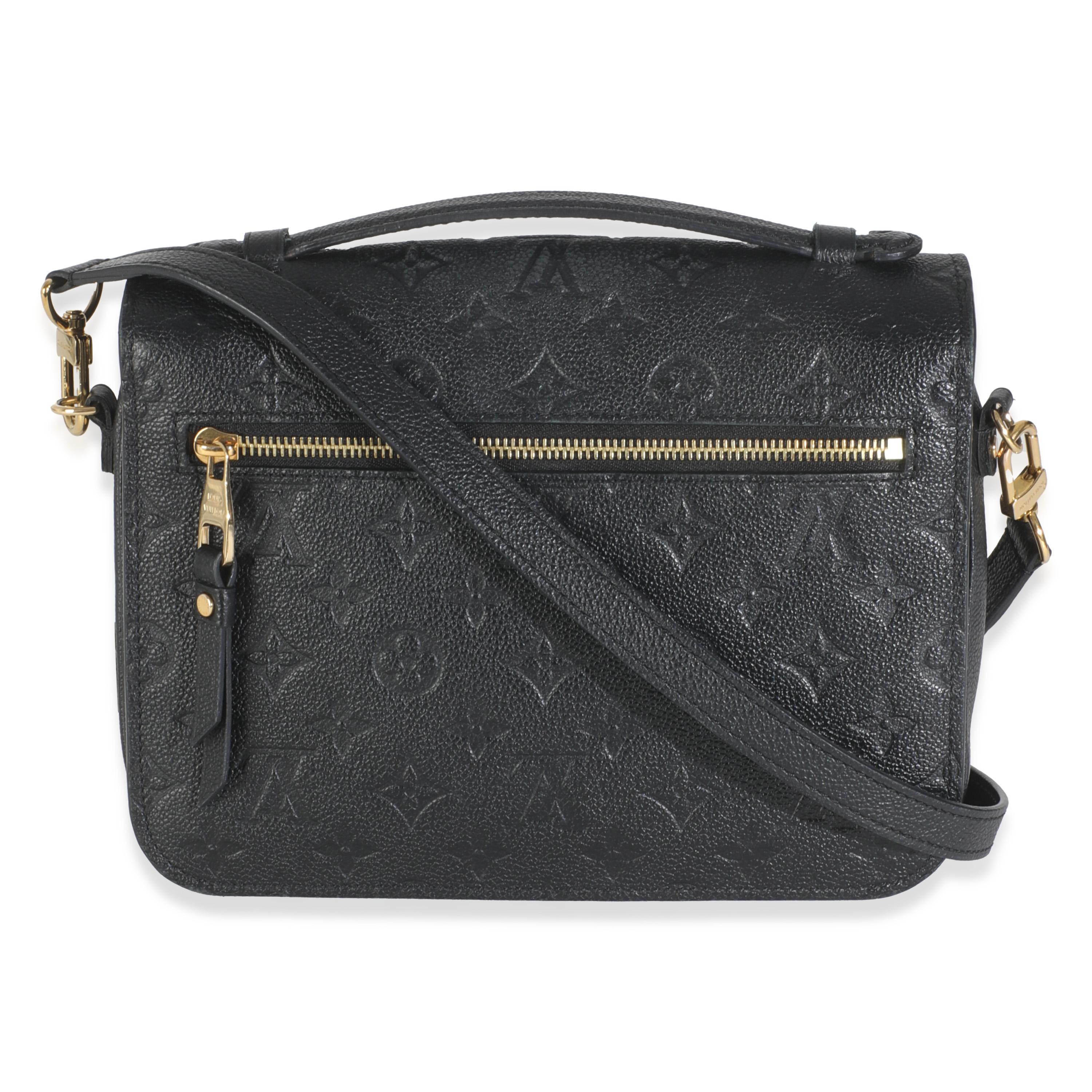 Louis Vuitton Black Empreinte Pochette Metis In Fair Condition For Sale In New York, NY
