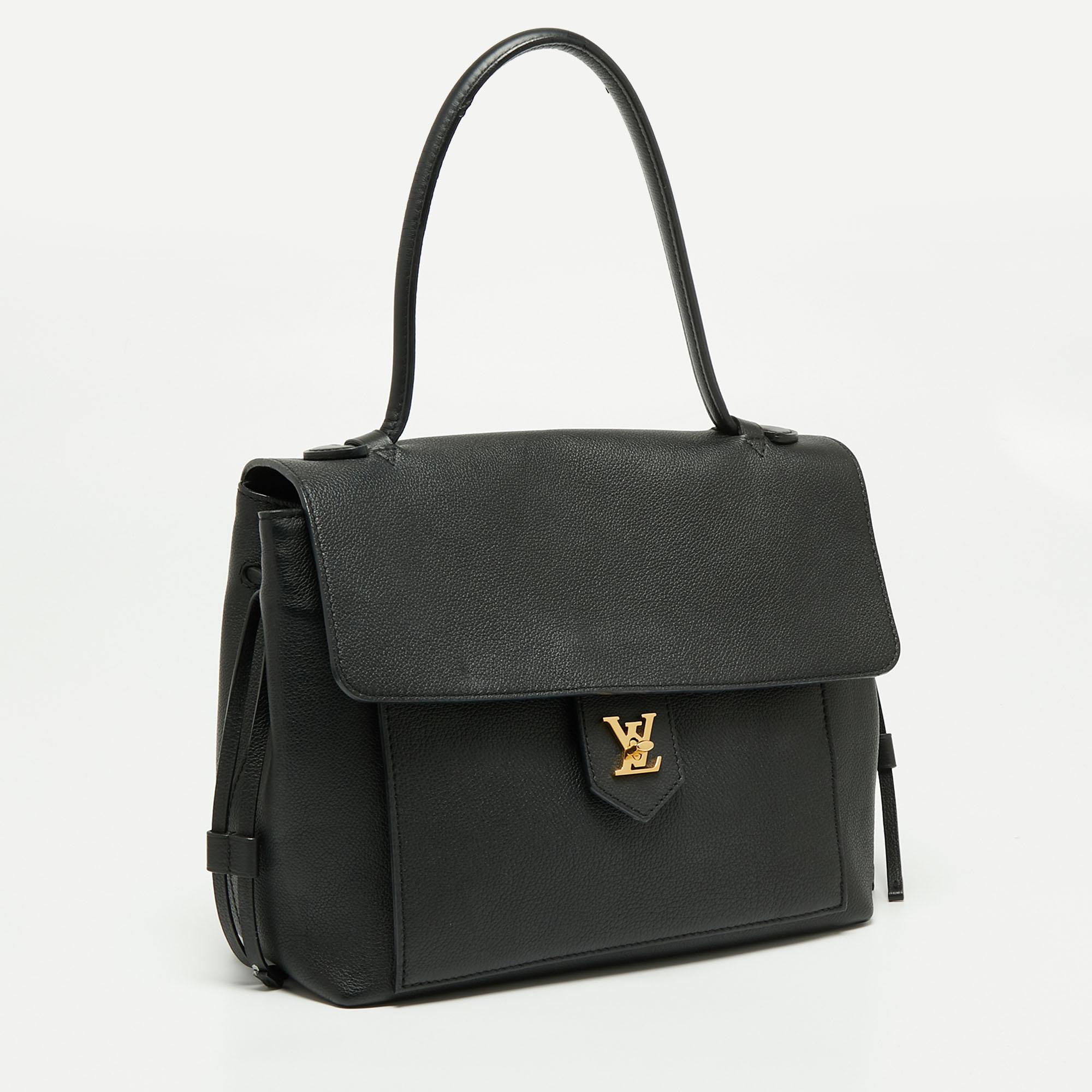 Women's Louis Vuitton Black Empriente Leather Lockme MM Bag