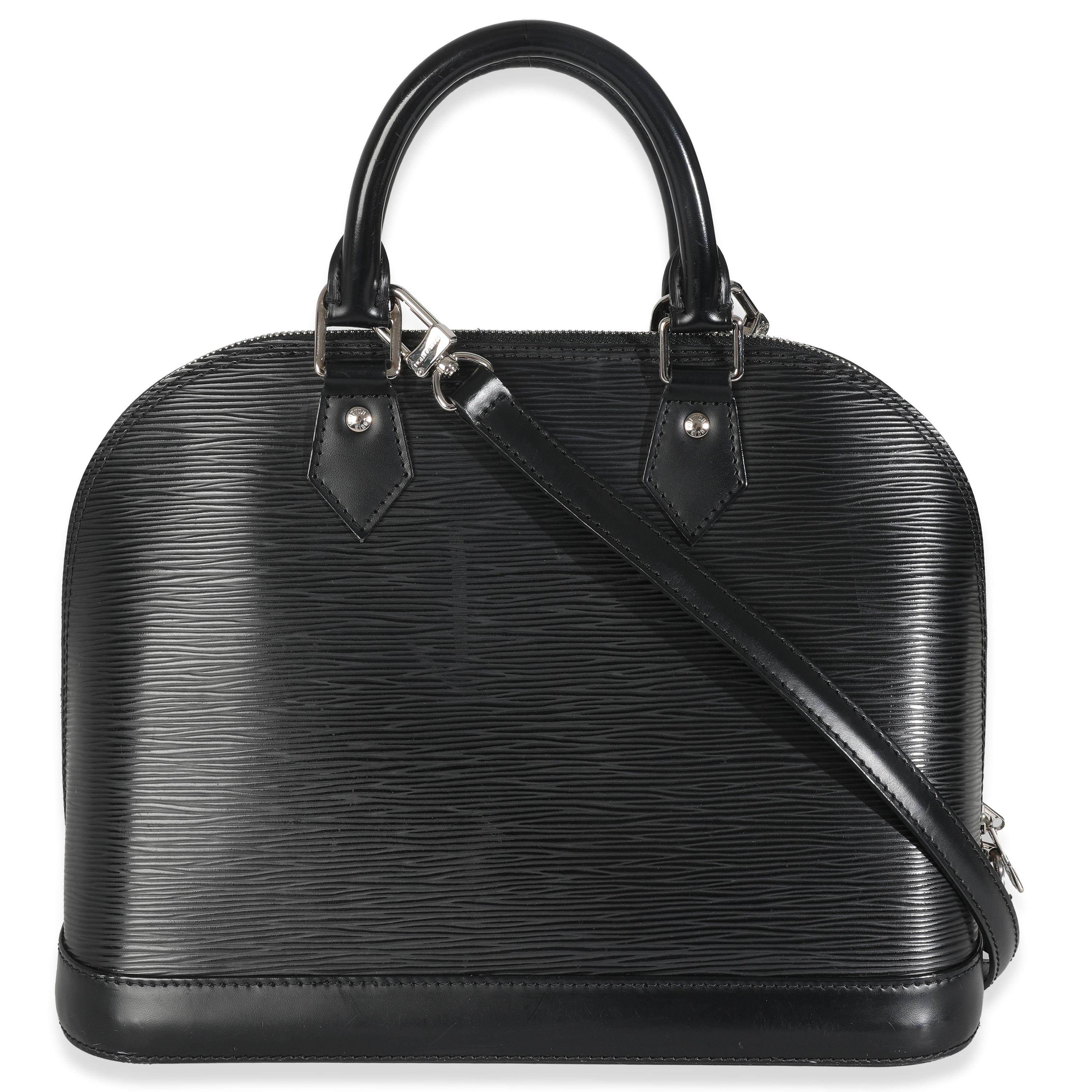 Listing Title: Louis Vuitton Black Epi Alma PM
SKU: 146646
MSRP: 2790.00 USD
Condition: Pre-owned 
Condition Description: Introduced in 1992, the history of the Alma bag from Louis Vuitton actually goes back way further in time. The tote bag is
