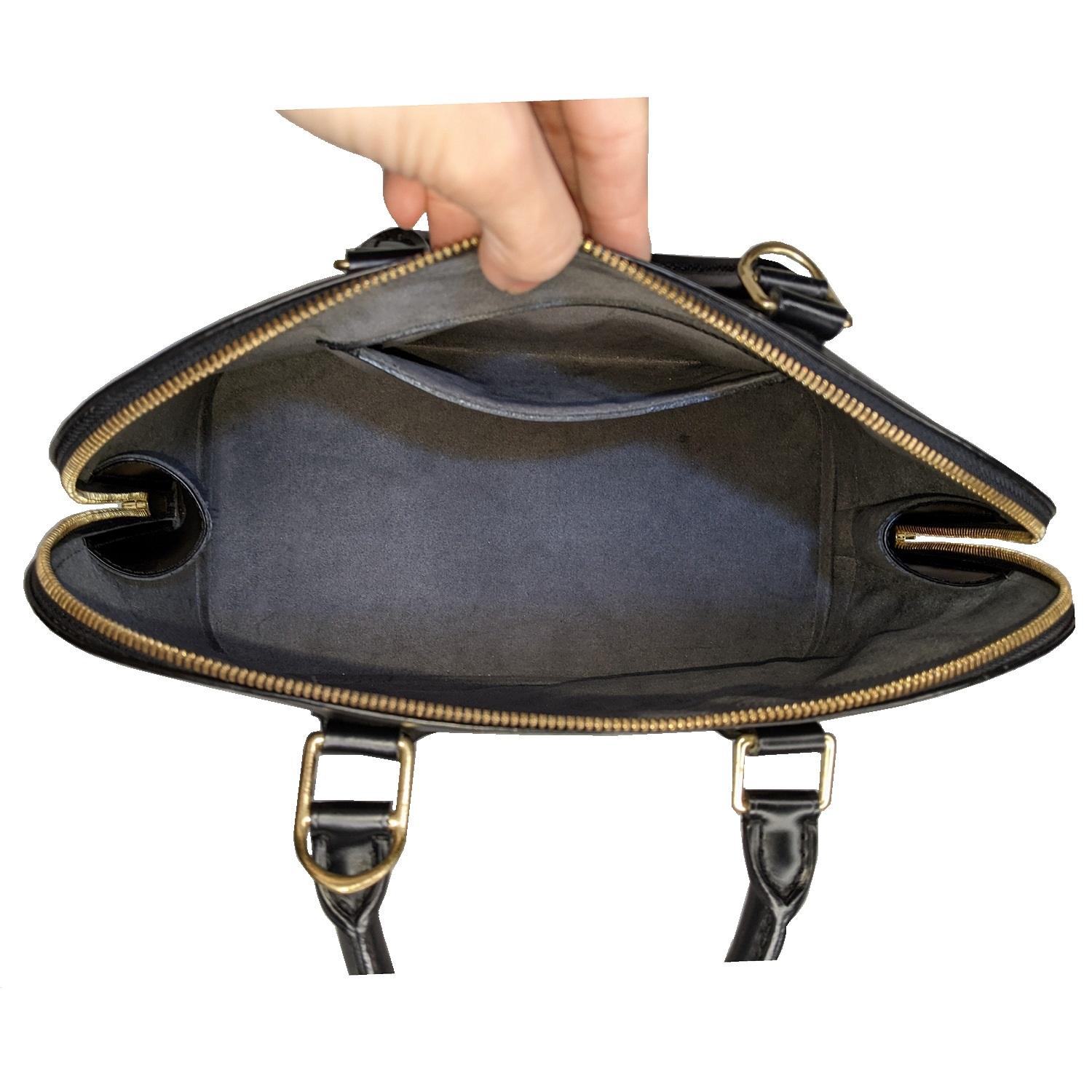 Women's Louis Vuitton Black EPI Alma PM Handbag Satchel
