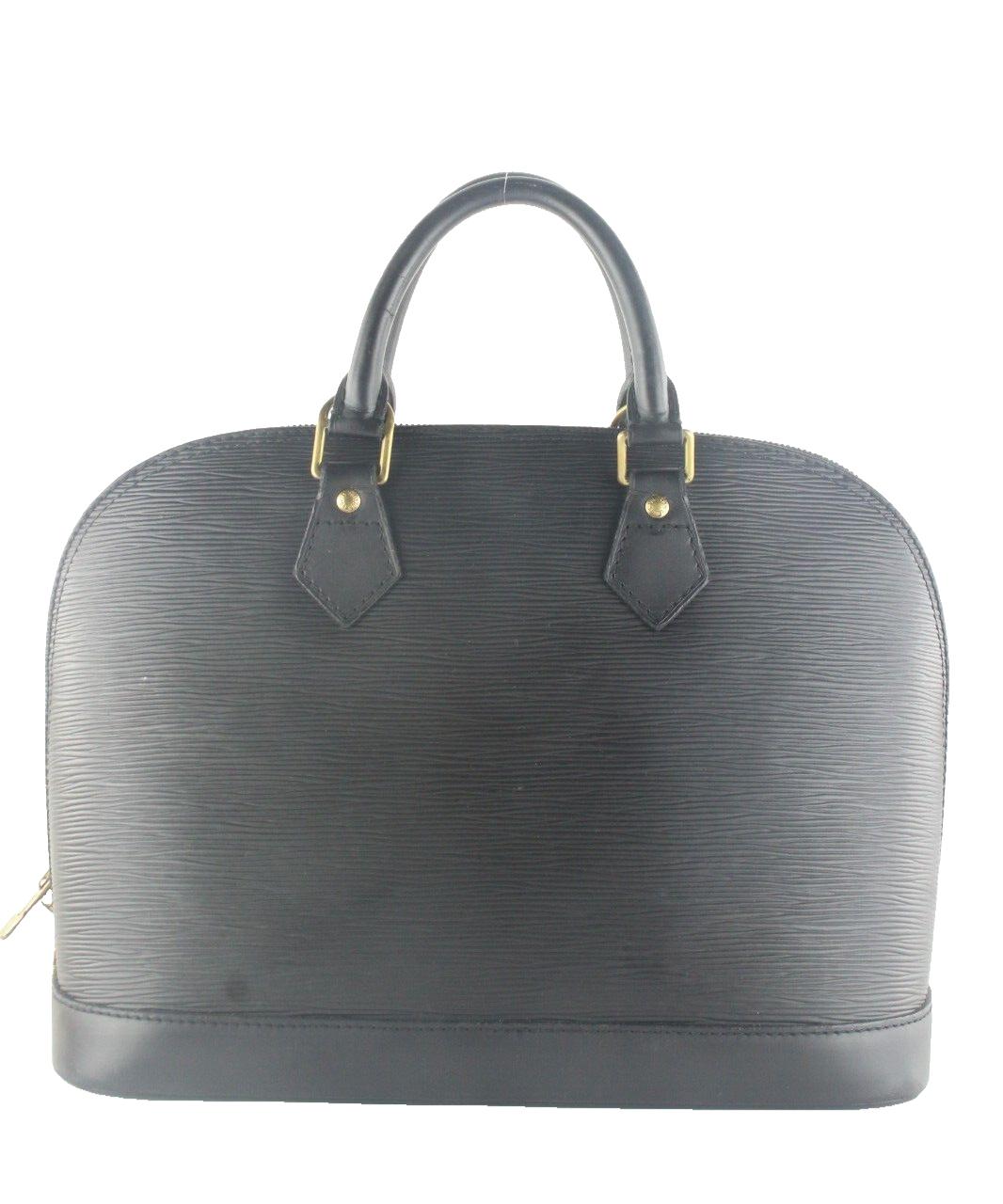 Louis Vuitton Black Epi Alma PM Leather Satchel Handbag 5LV1023K In Good Condition For Sale In Dix hills, NY