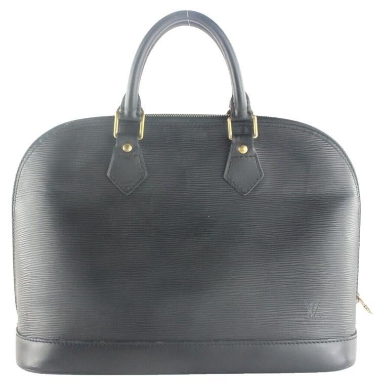 Louis Vuitton Black Epi Alma PM Leather Satchel Handbag 5LV1023K For Sale