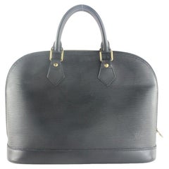 Louis Vuitton Black Epi Alma PM Leather Satchel Handbag 5LV1023K