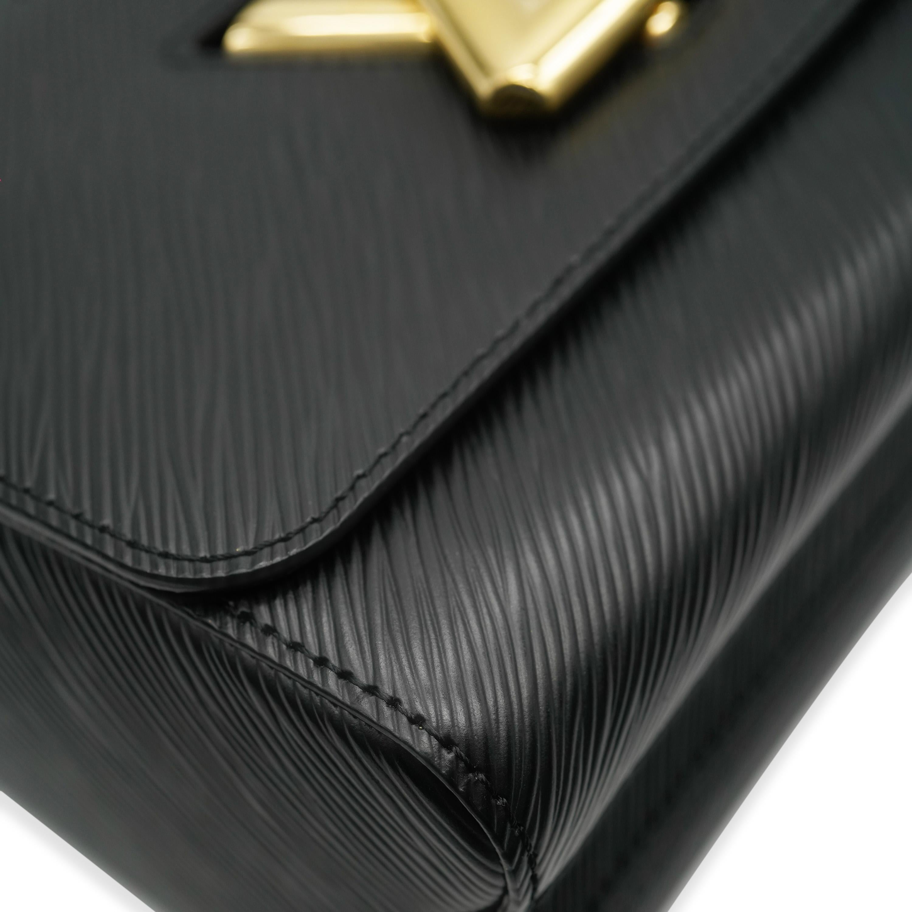 Louis Vuitton Black Epi Braided Handle Twist MM For Sale 3