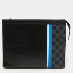 Louis Vuitton Epi Damier Graphit Pochette Voyage MM Beutel in Schwarz, Epi Damier