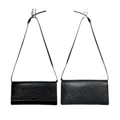 Louis Vuitton Black EPI Electric Sevigne Clutch with Strap