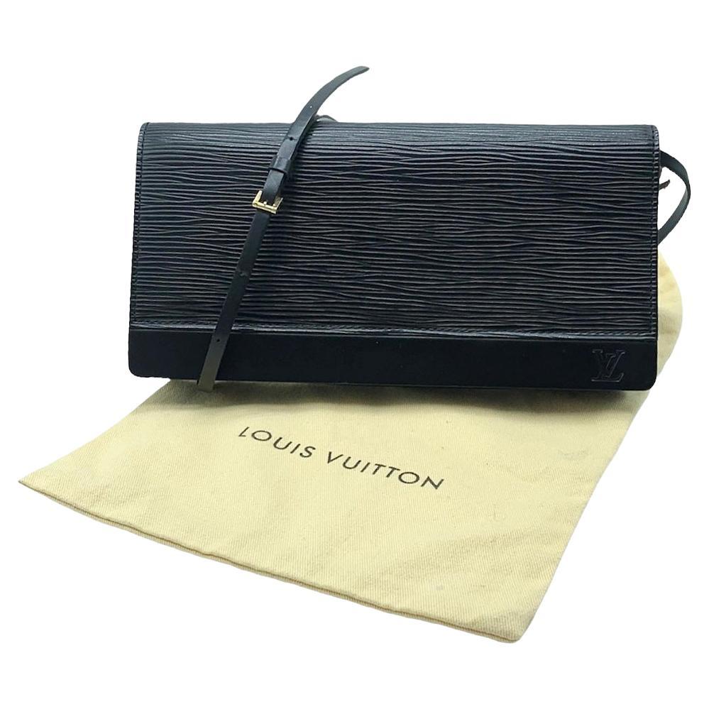 Louis Vuitton Black EPI Electric Sevigne Clutch with Strap