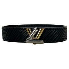 Louis Vuitton Black Epi Gold/Silver Twist Bracelet