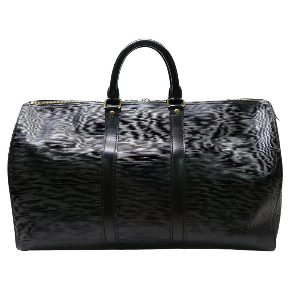 Louis Vuitton Black Epi Keepall 45 Duffle Bag PM 862202