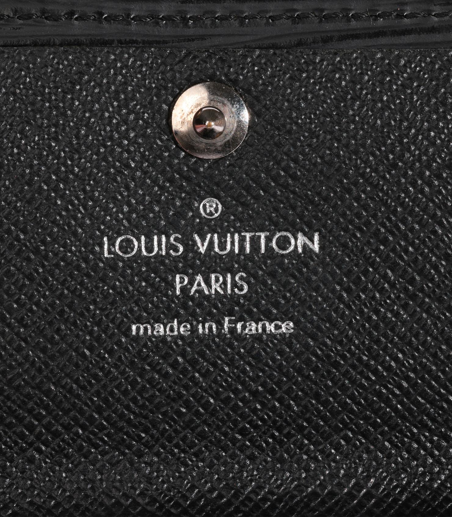 Noir Louis Vuitton Porte 6 clés en cuir épi noir en vente