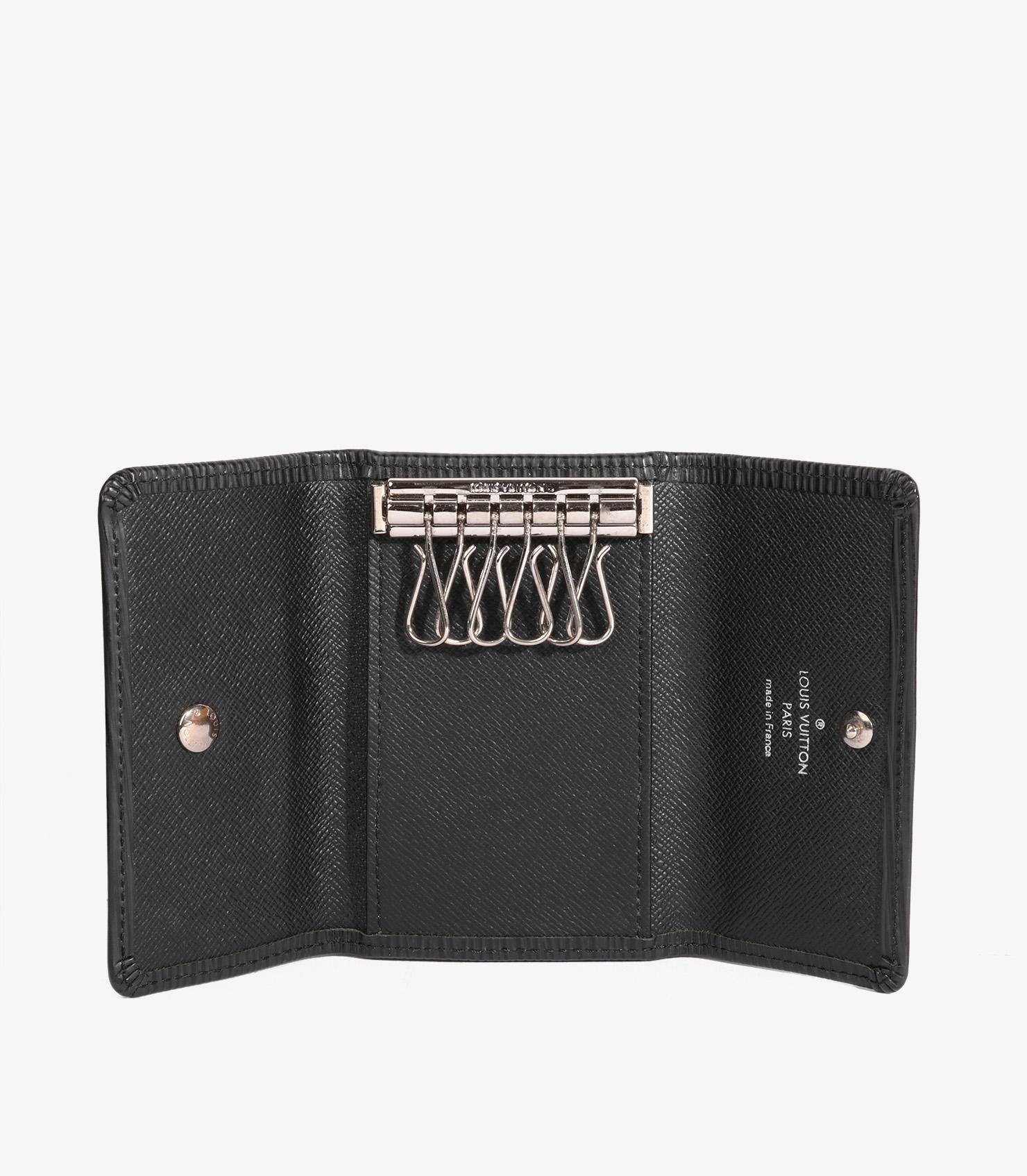 Women's Louis Vuitton Black Epi Leather 6 Key Holder For Sale