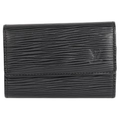 Vintage Louis Vuitton Black Epi Leather 6 Key Holder