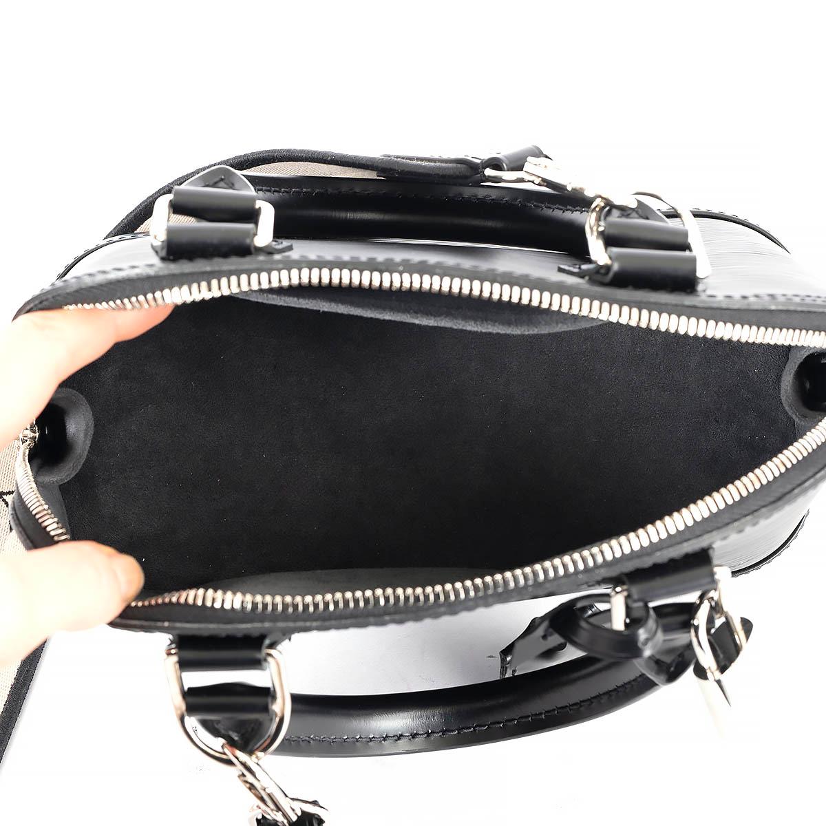LOUIS VUITTON black Epi leather ALMA BB w JACQUARD STRAP Shoulder Bag 1