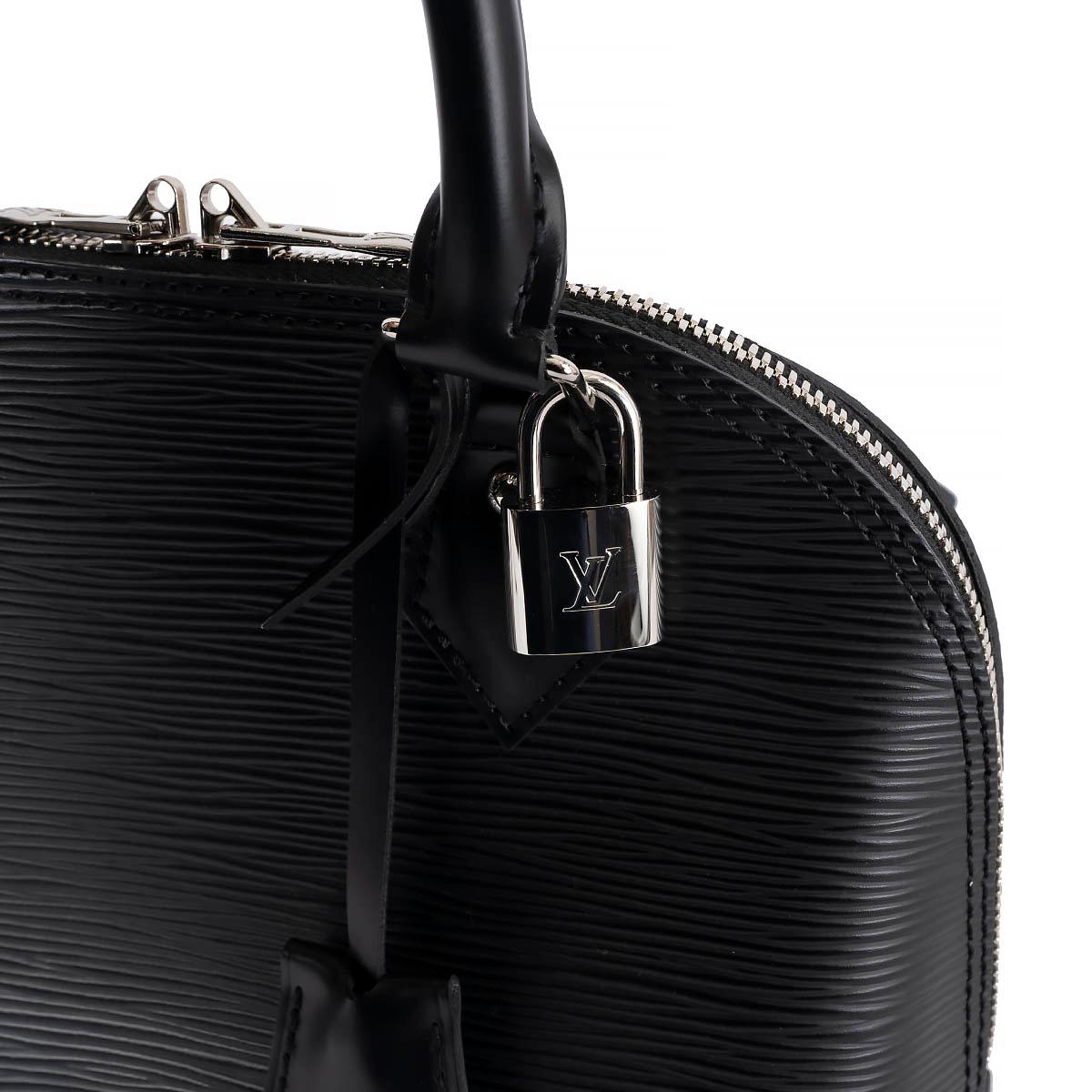LOUIS VUITTON black Epi leather ALMA BB w JACQUARD STRAP Shoulder Bag 2