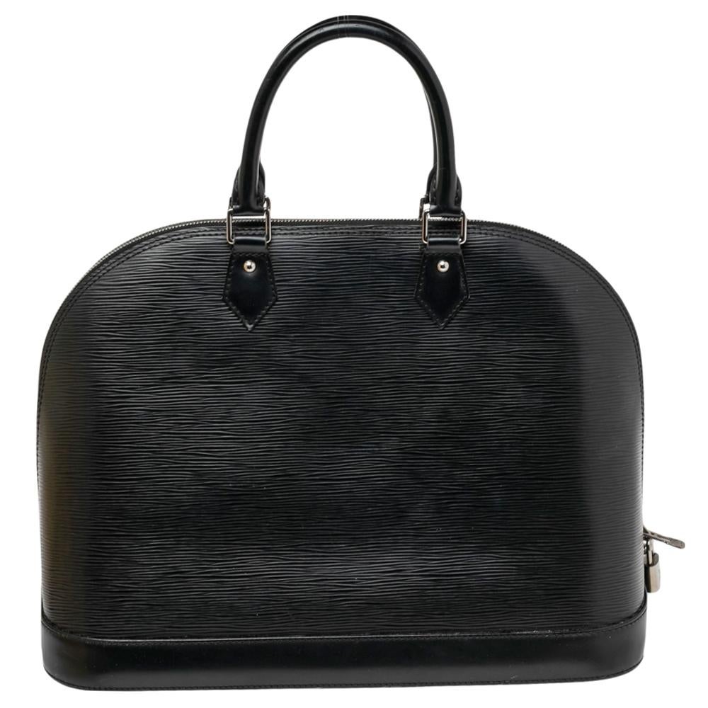 Louis Vuitton Black Epi Leather Alma GM Bag 4