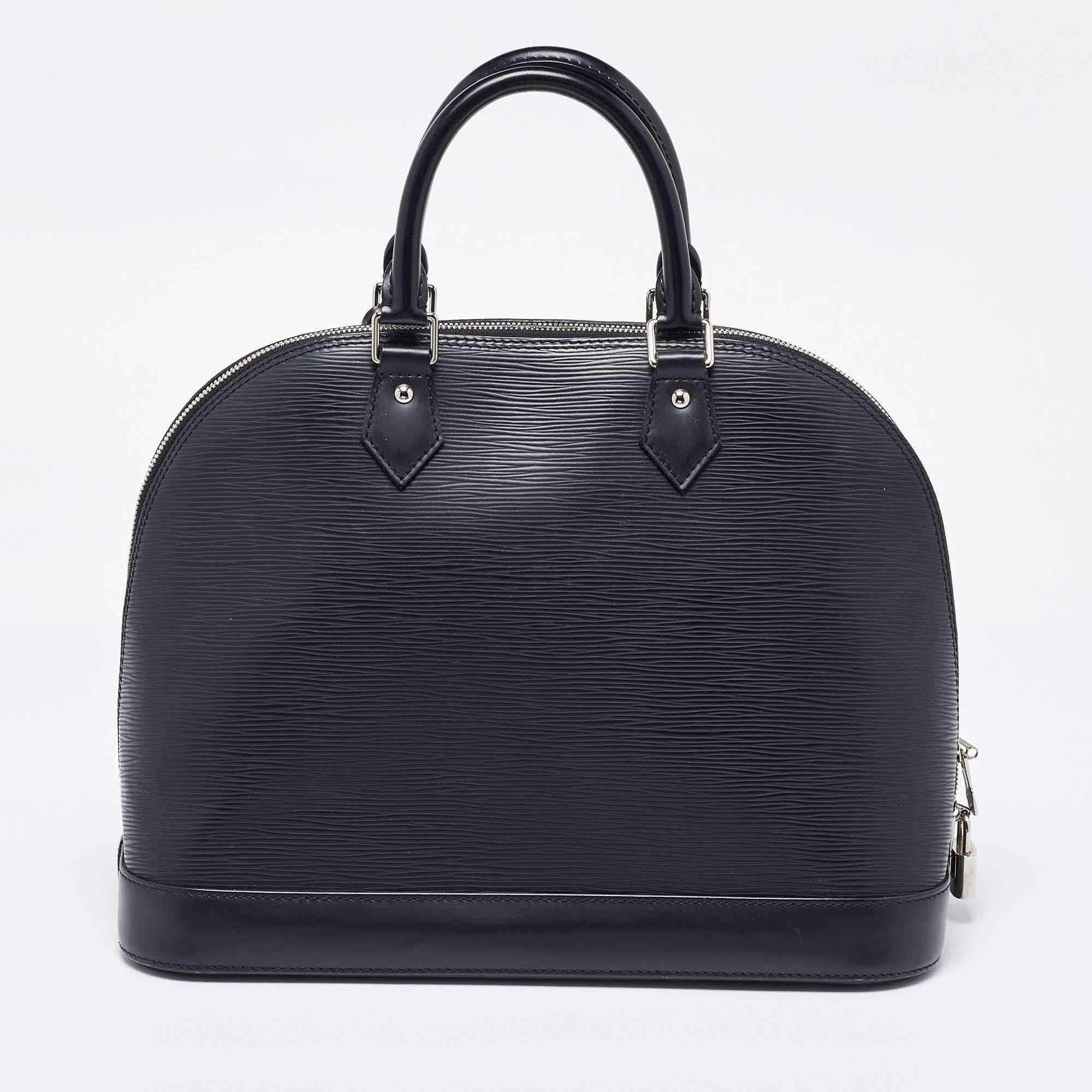 Women's Louis Vuitton Black Epi Leather Alma MM Bag