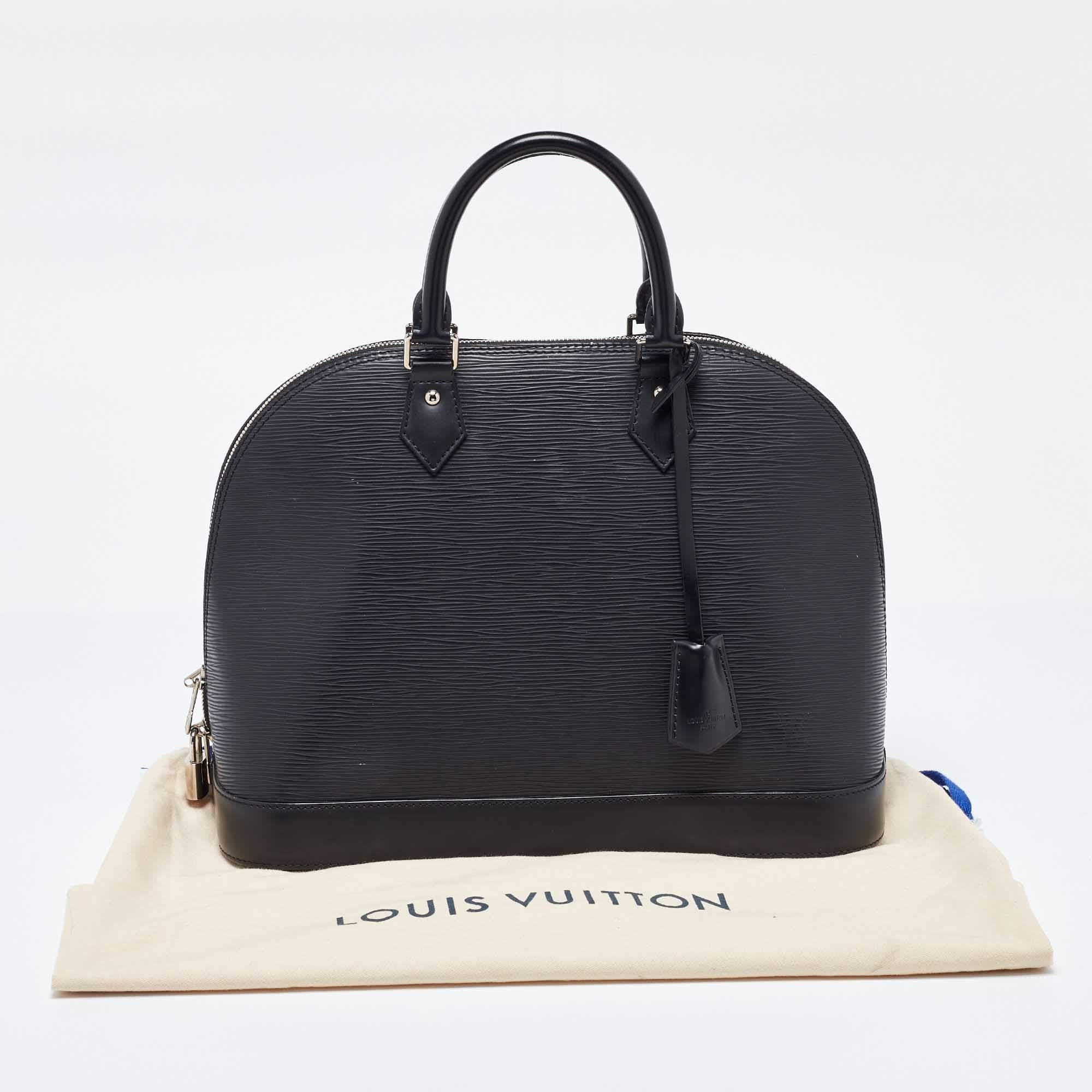 Louis Vuitton Black Epi Leather Alma MM Bag 5