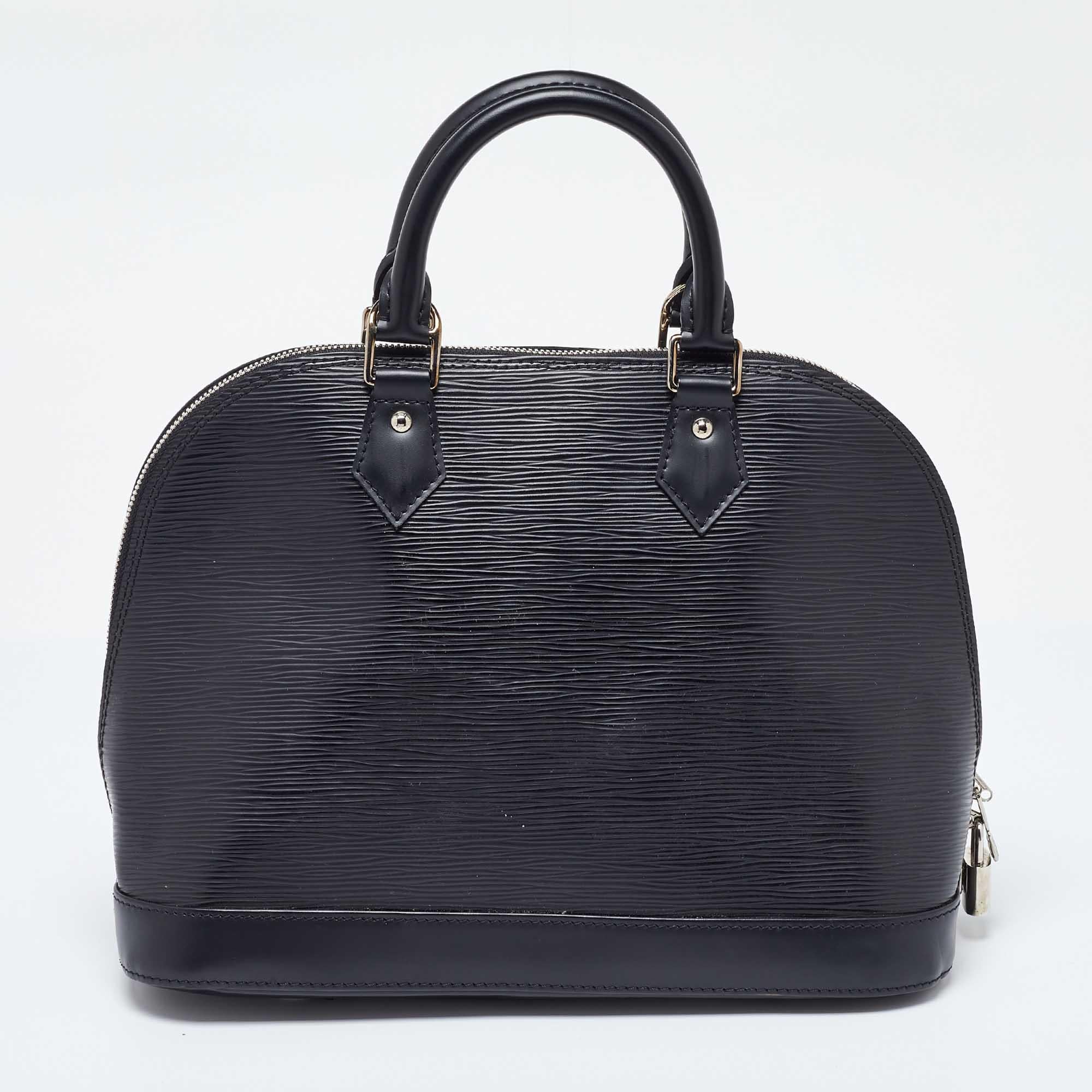 Women's Louis Vuitton Black Epi Leather Alma PM Bag