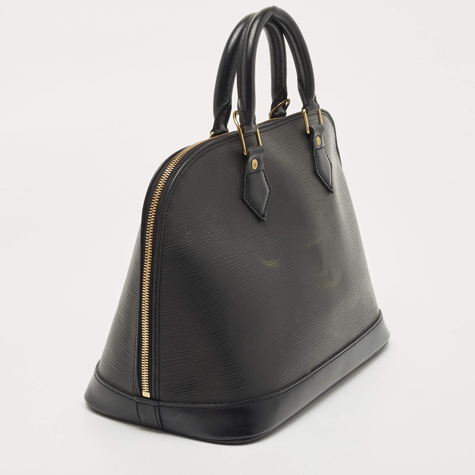 Women's Louis Vuitton Black Epi Leather Alma PM Bag