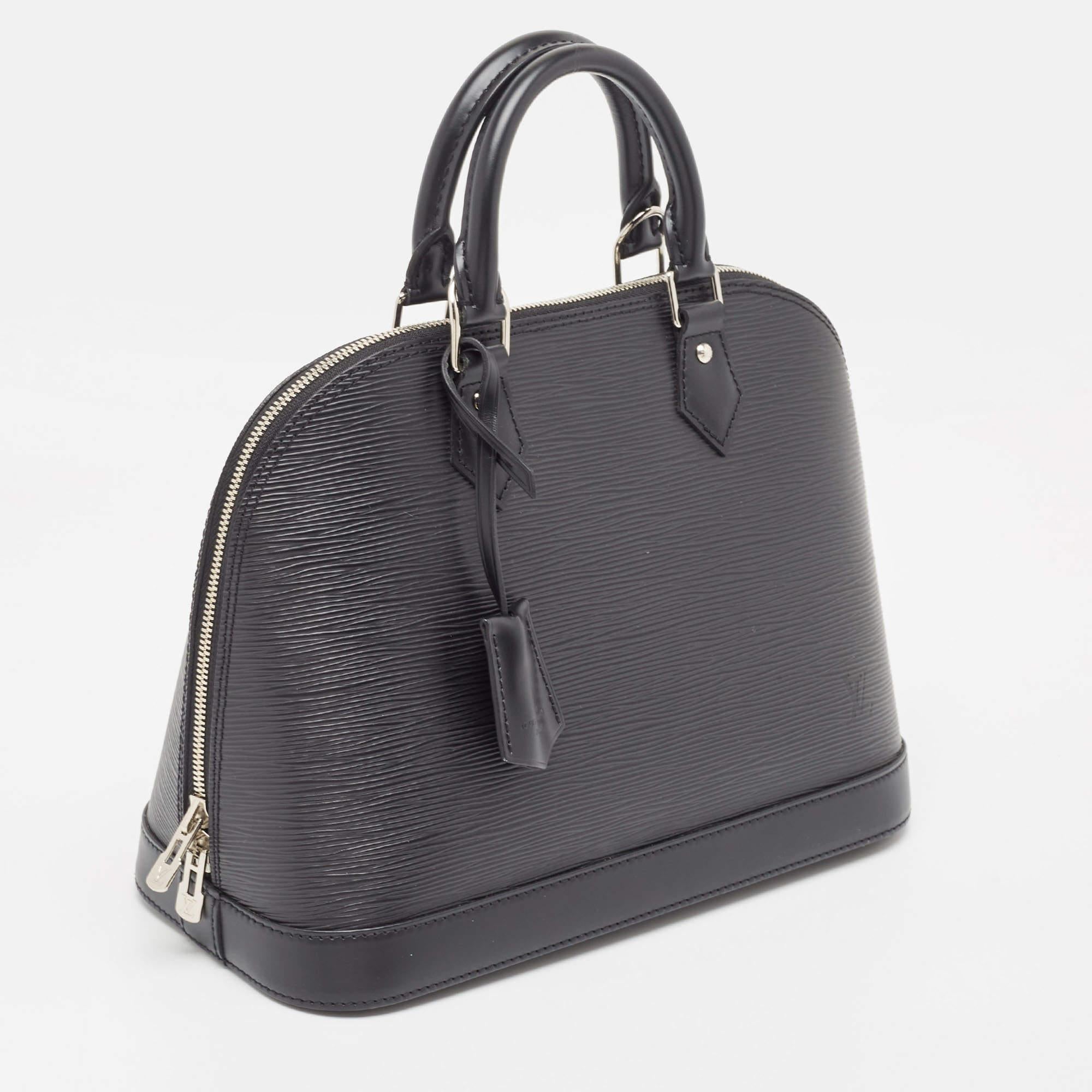 Louis Vuitton Black Epi Leather Alma PM Bag 4