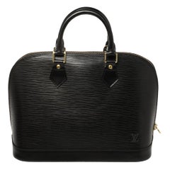 Retro Louis Vuitton Black Epi Leather Alma PM Bag