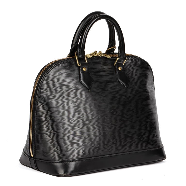 LOUIS VUITTON
Black Epi Leather Alma PM

Xupes Reference: CB707
Serial Number: FL0026
Age (Circa): 2006
Authenticity Details: Date Stamp (Made in France)
Gender: Ladies
Type: Tote

Colour: Black
Hardware:  Golden Brass
Material(s): Epi