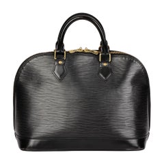 LOUIS VUITTON Black Epi Leather Alma PM