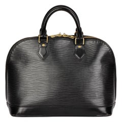 LOUIS VUITTON Black Epi Leather Alma PM