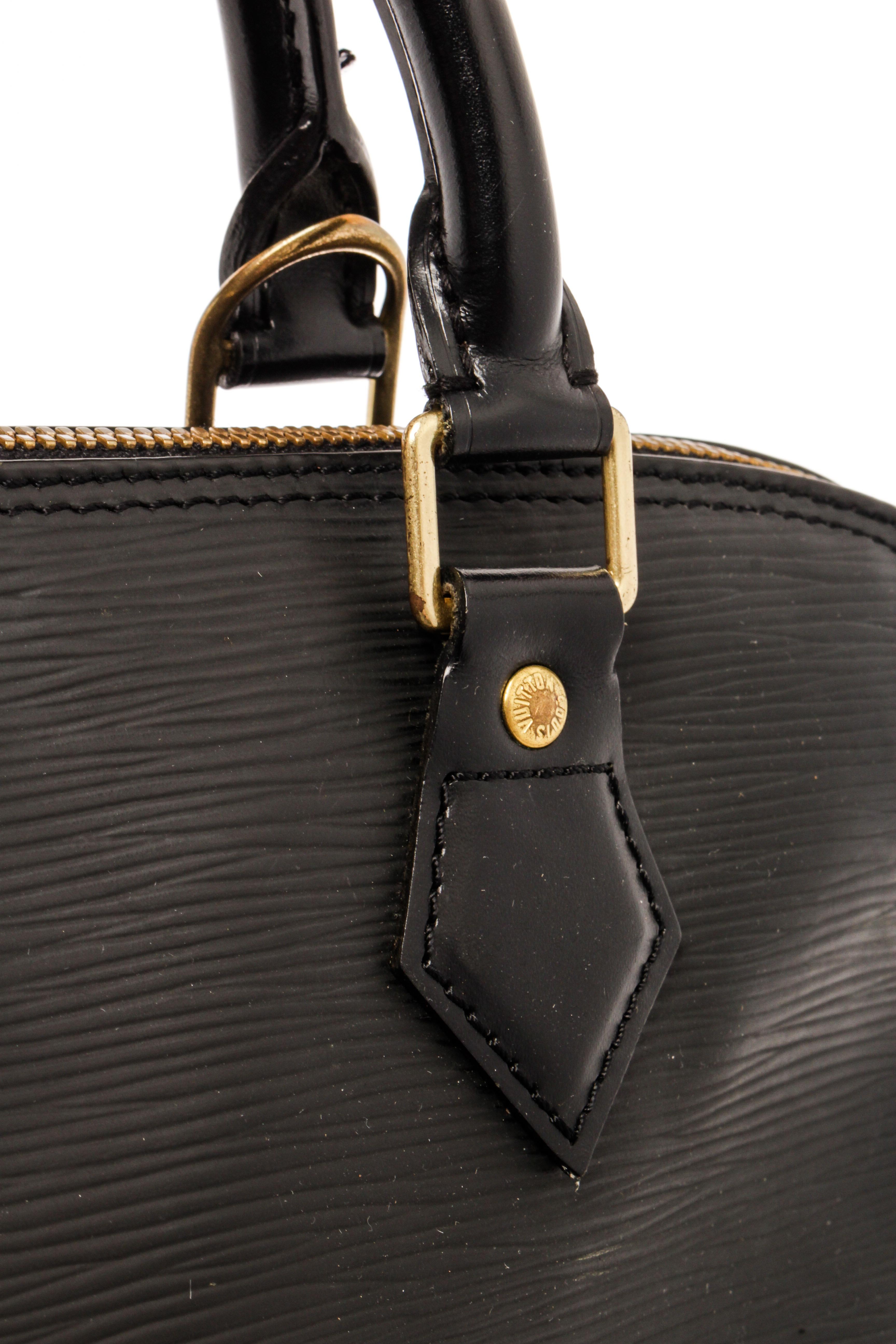 Louis Vuitton Black Epi Leather Alma Satchel Bag For Sale 1