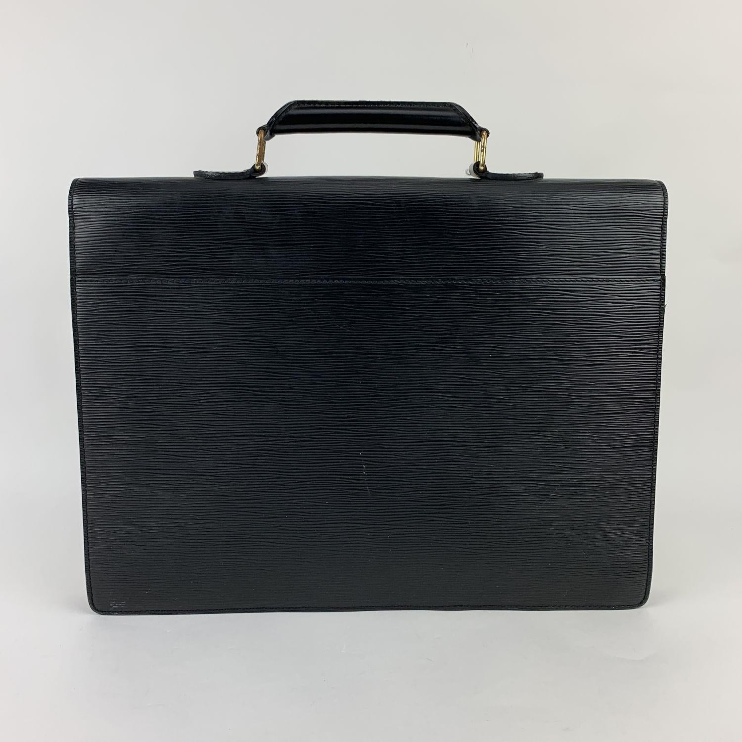 Women's or Men's Louis Vuitton Black Epi Leather Ambassadeur Briefcase Business Bag