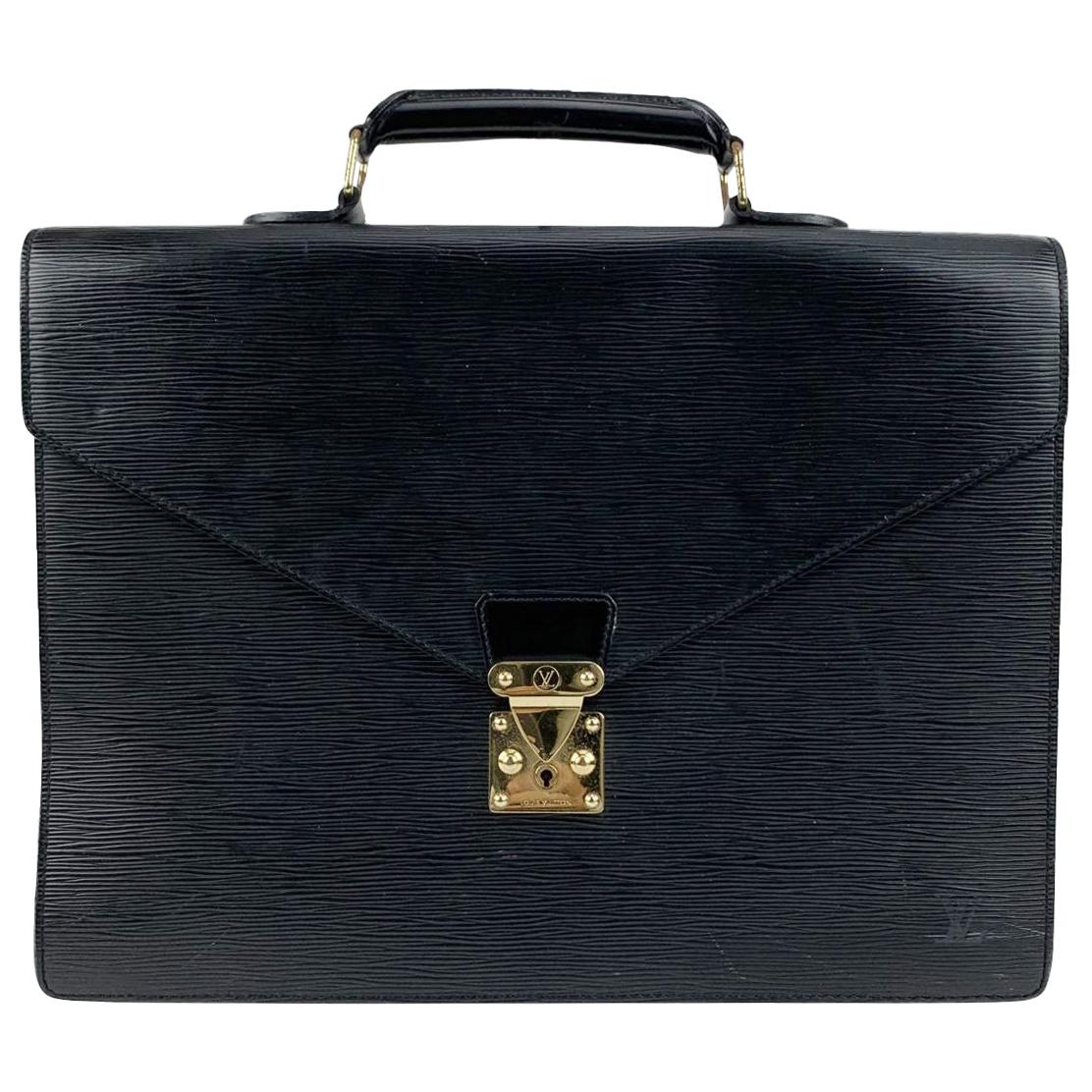 Louis Vuitton Black Epi Leather Ambassadeur Briefcase Business Bag