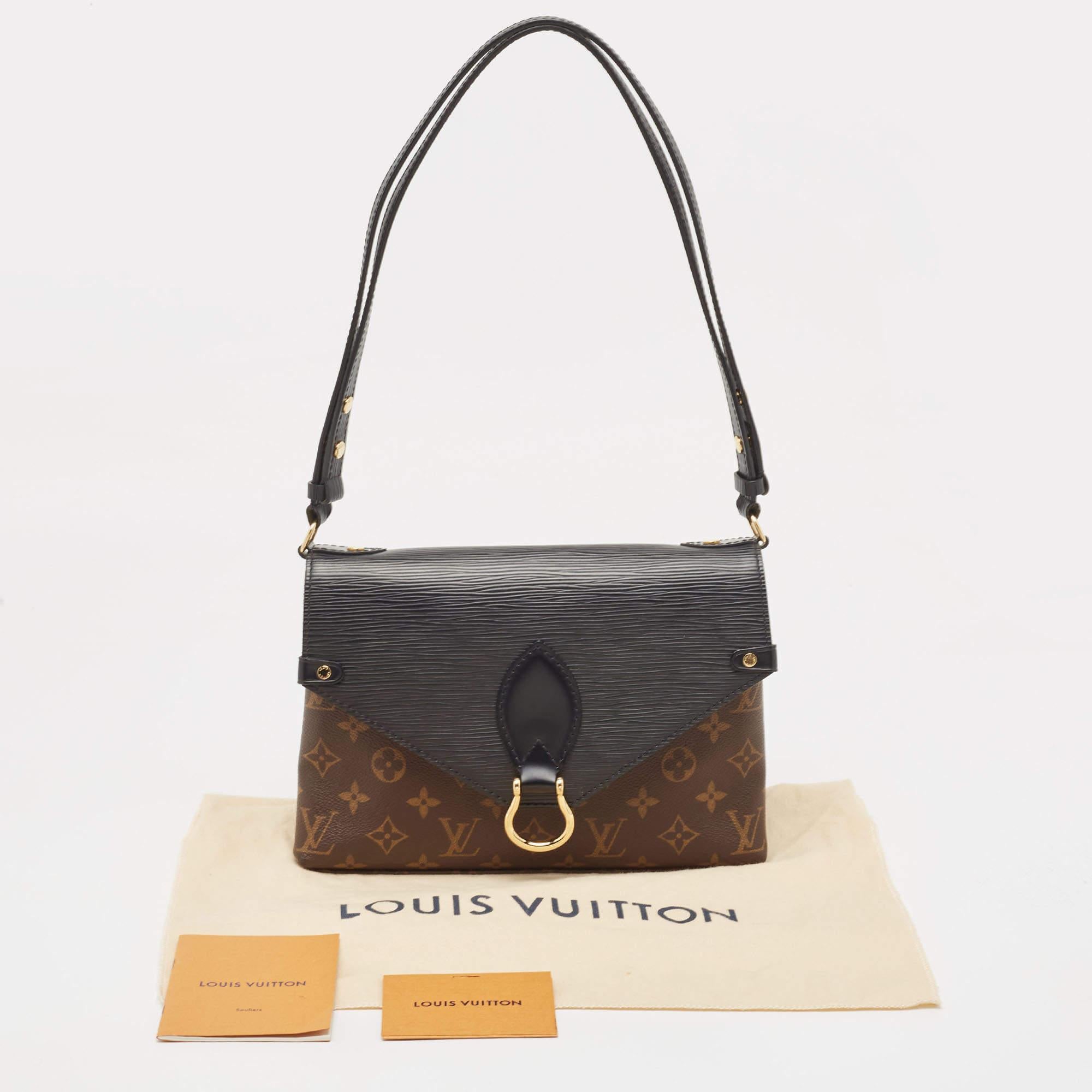 Louis Vuitton Black Epi Leather and Monogram Canvas Saint Michel Bag 10