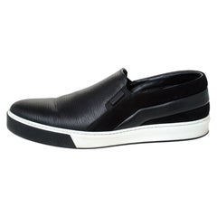 Louis Vuitton Black Epi Leather and Suede Twister Slip-on Sneakers Size 43.5