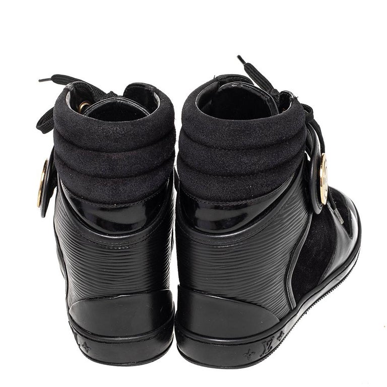 Louis Vuitton Black Epi Leather And Suede Wedge High-Top