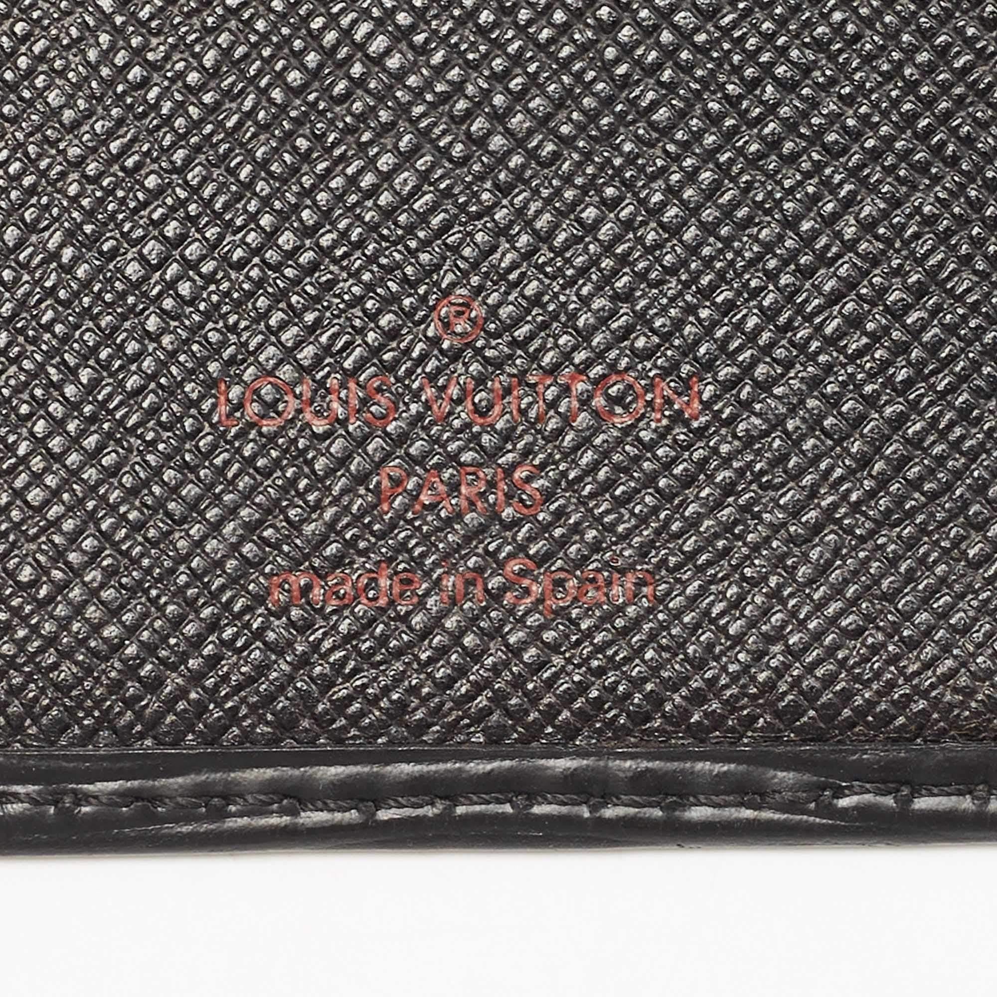 Louis Vuitton Schwarz Epi Leder Bifold Lange Brieftasche im Angebot 8