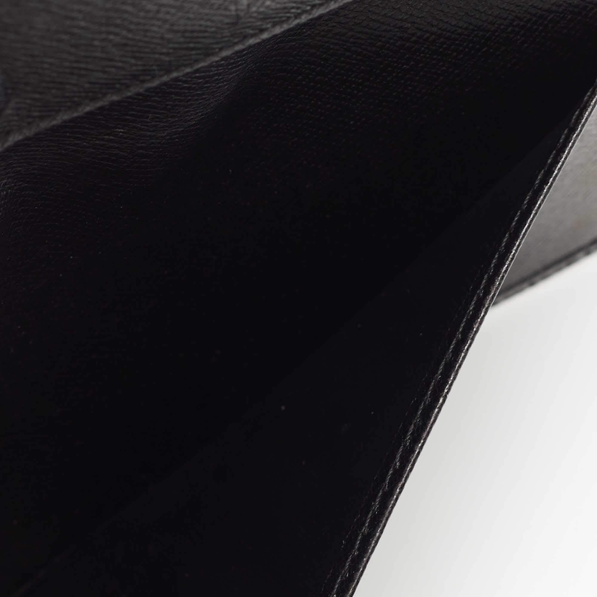 Women's Louis Vuitton Black Epi Leather Bifold Long Wallet For Sale