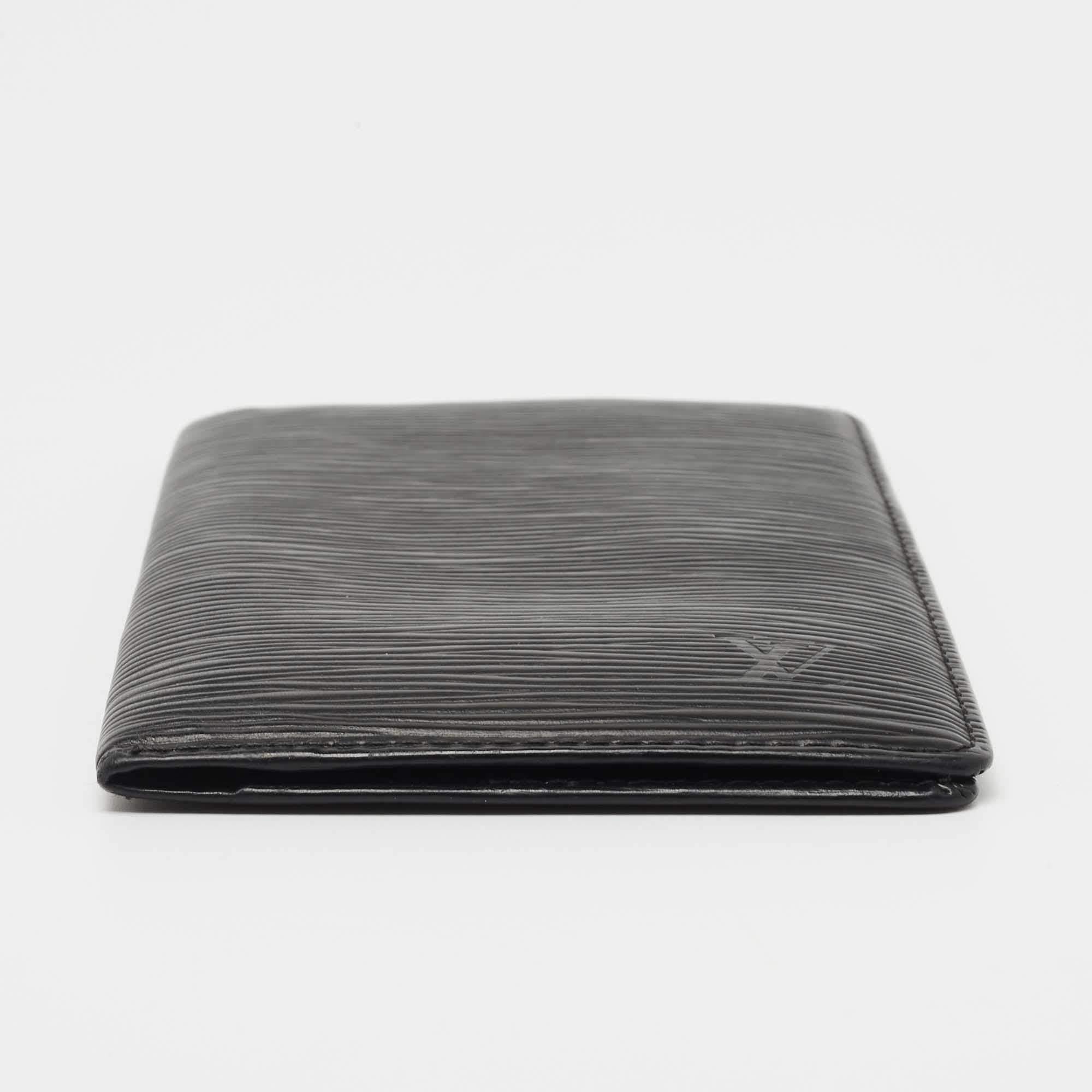 Louis Vuitton Black Epi Leather Bifold Long Wallet For Sale 1