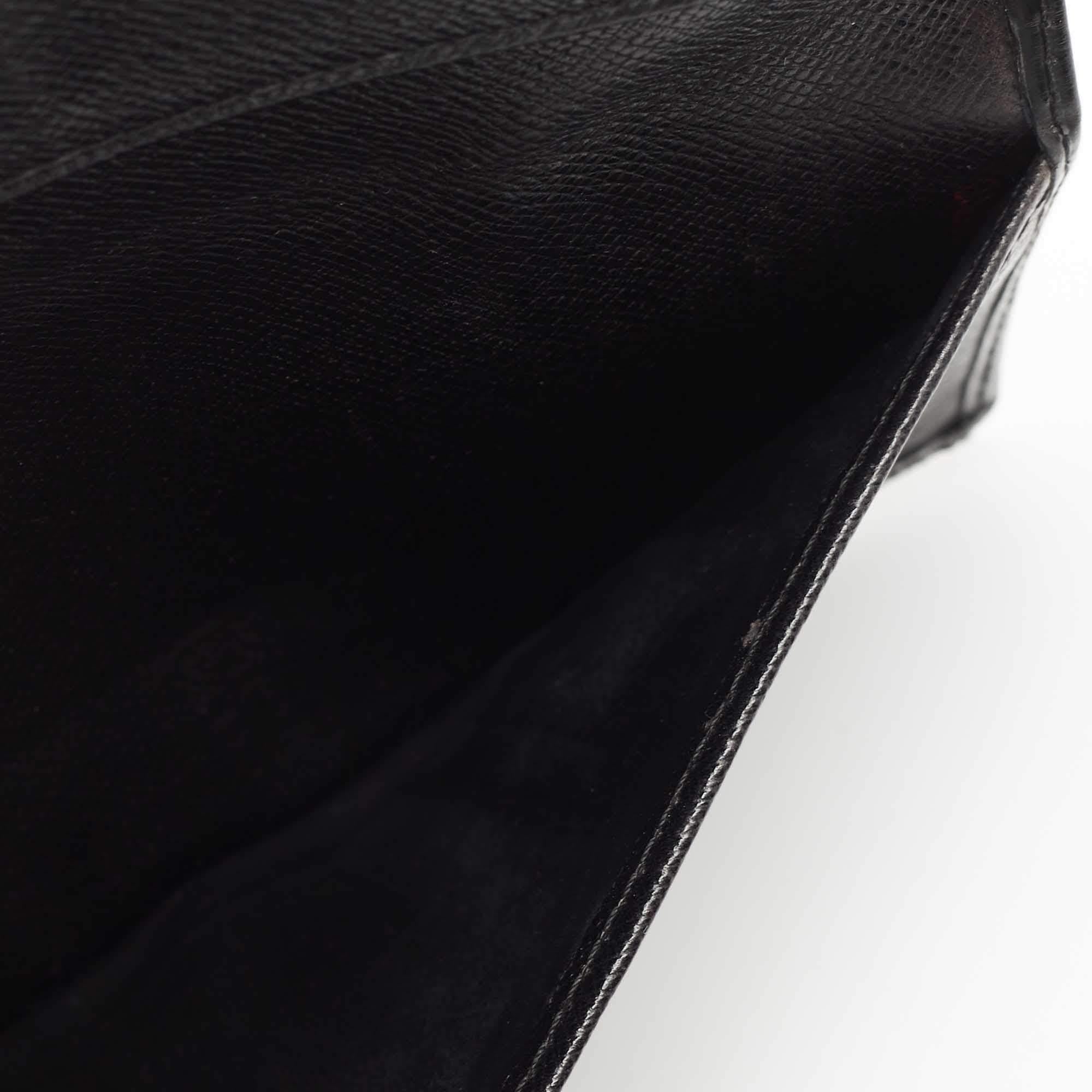 Louis Vuitton Black Epi Leather Bifold Long Wallet For Sale 2