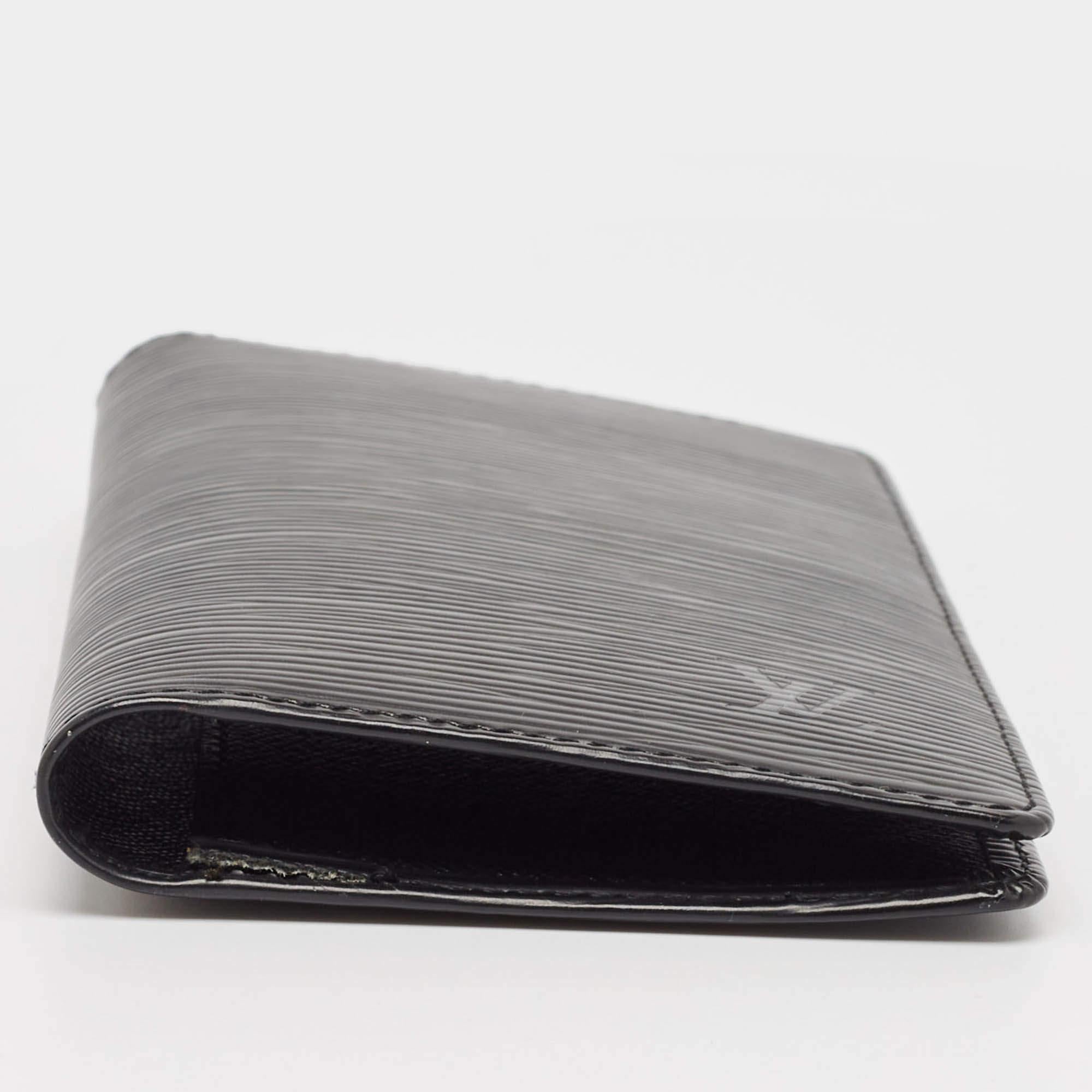 Louis Vuitton Black Epi Leather Bifold Long Wallet For Sale 4