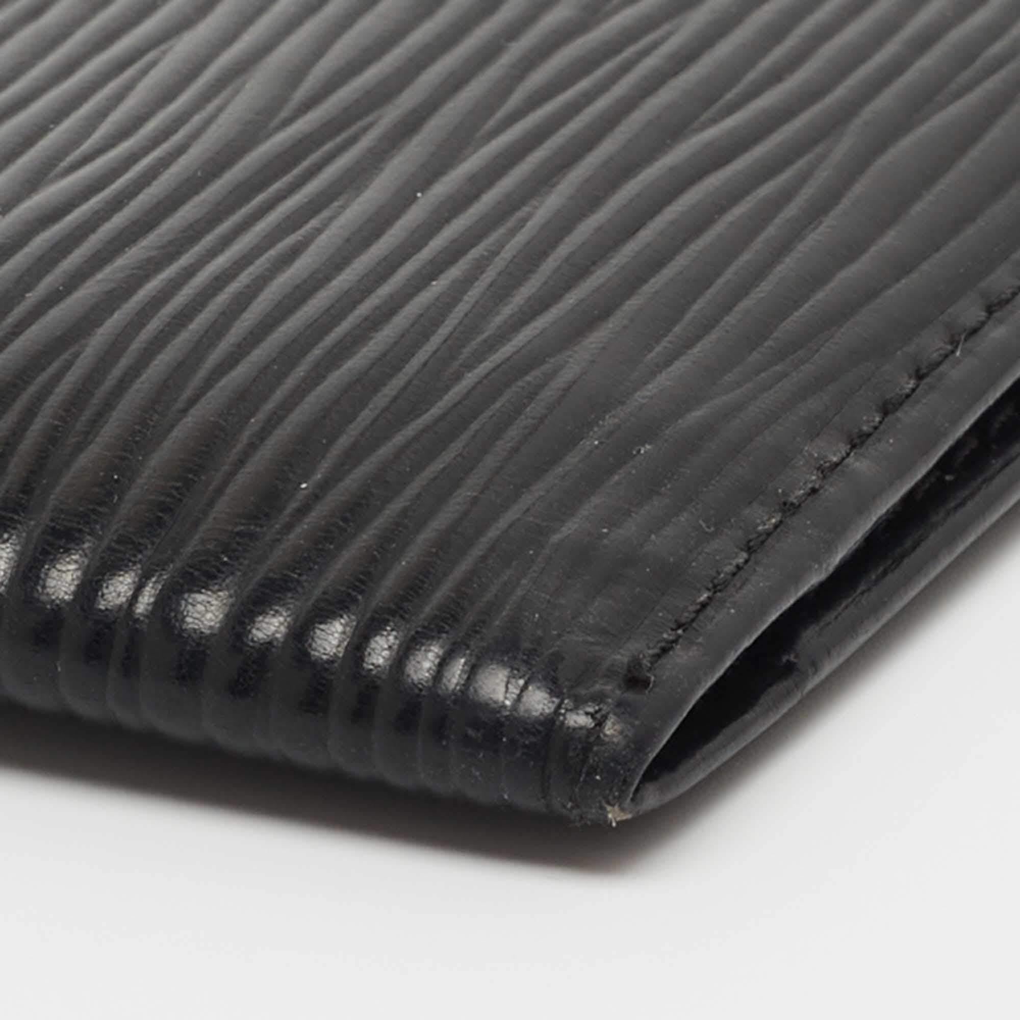 Louis Vuitton Black Epi Leather Bifold Long Wallet For Sale 4