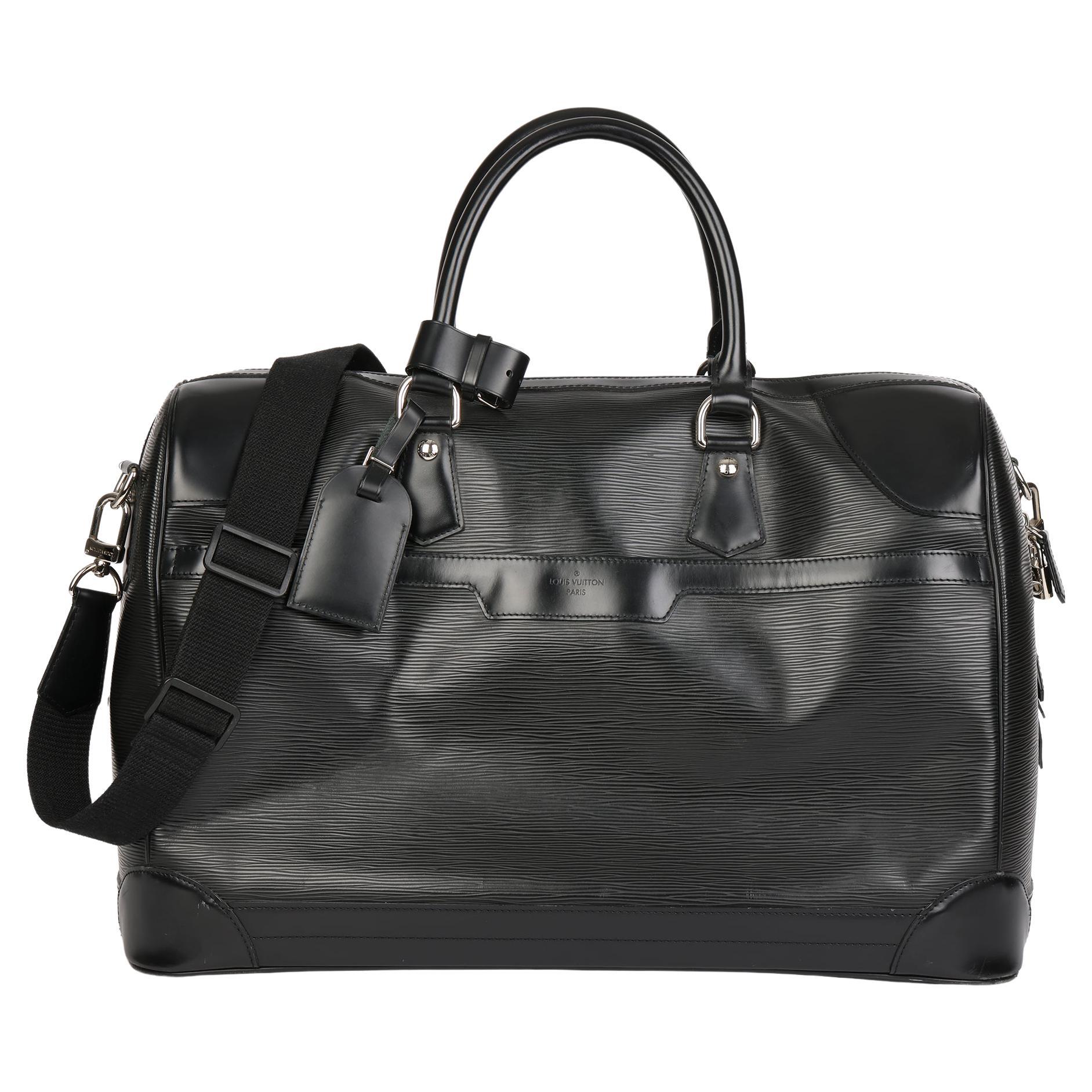 Louis Vuitton Bourget 50 Boston Bag Black Epi Leather Noir Keepall
