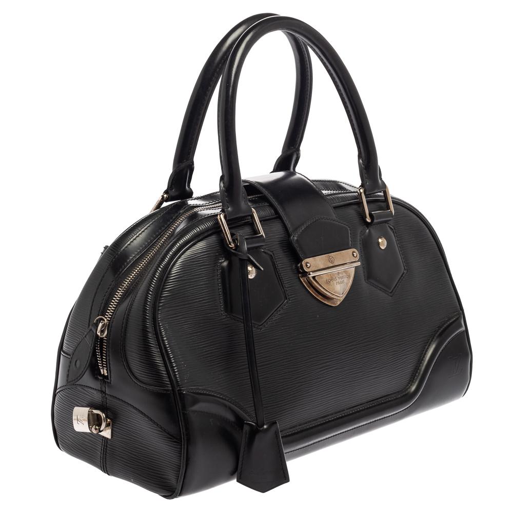 Women's Louis Vuitton Black Epi Leather Bowling Montaigne GM Bag