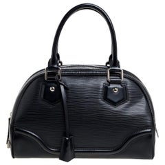 Louis Vuitton - Sac Montaigne PM Bowling en cuir épi noir