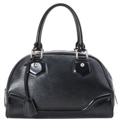 Louis Vuitton Black Epi Leather Bowling Montaigne PM Handbag